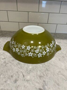 Pyrex Spring Blossom Crazy Daisy Cinderella 4 QT Green Mixing Bowl 444 Replace